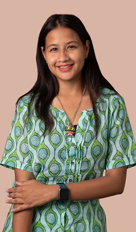 girl in green top
