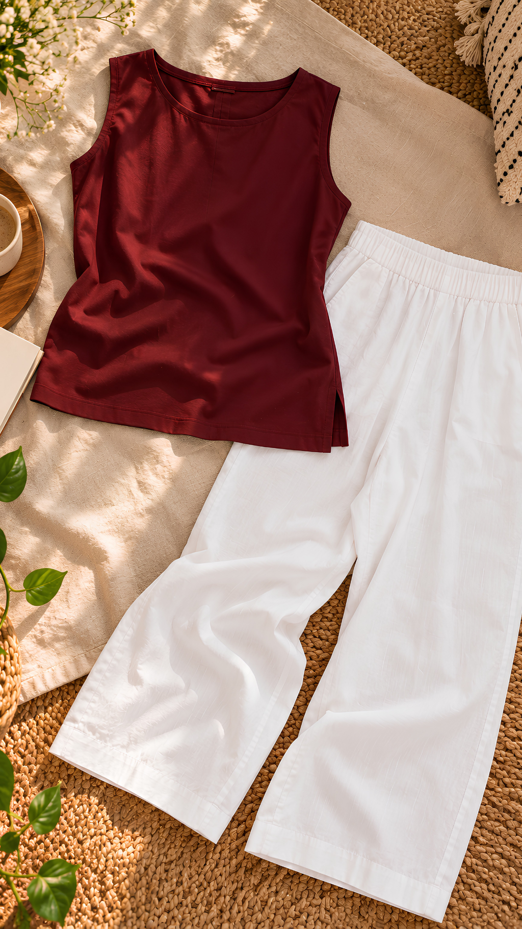Lavender Whisper Top with Plazo Pants