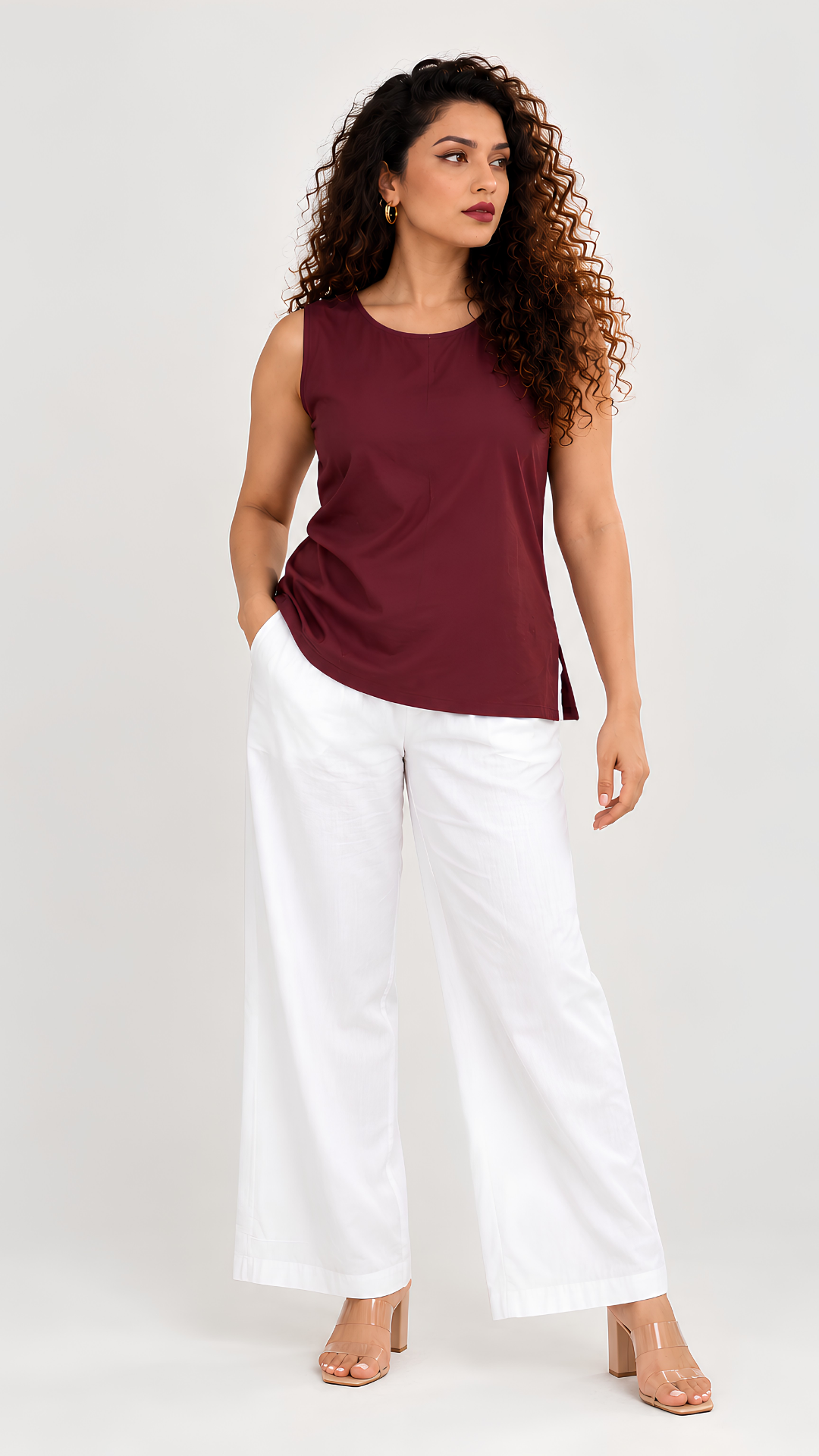 Lavender Whisper Top with Plazo Pants