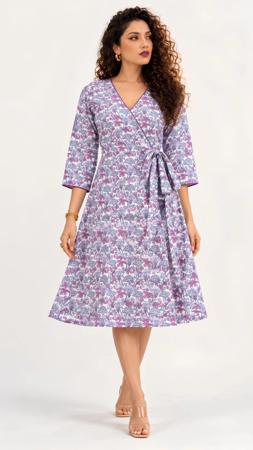 Abstract Floral Midi Dress