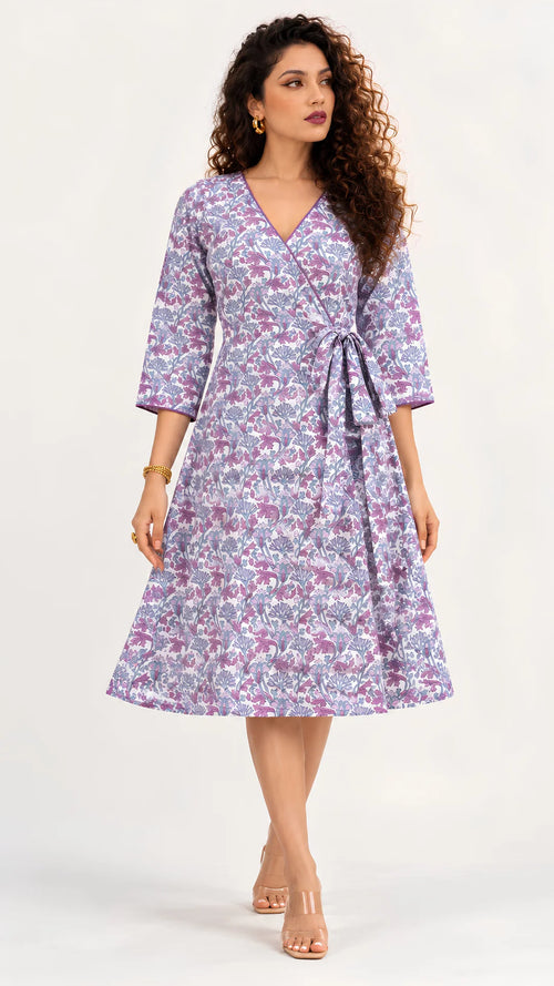 Abstract Floral Midi Dress