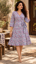 Abstract Floral Midi Dress