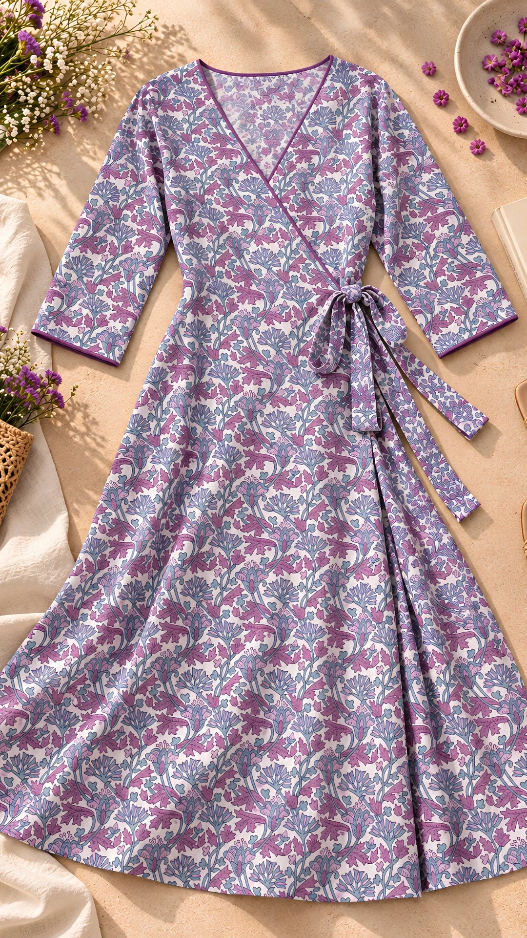 Abstract Floral Midi Dress