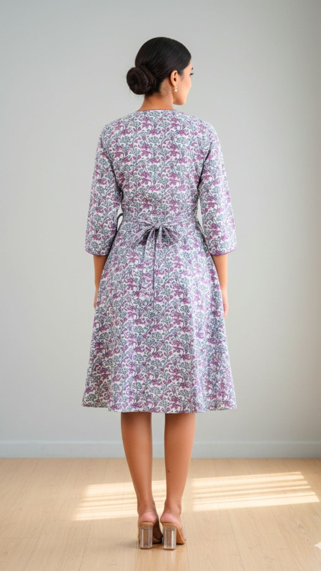 Abstract Floral Midi Dress