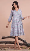 Abstract Floral Midi Dress - Mayin Clothing