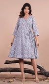 Abstract Floral Midi Dress - Mayin Clothing