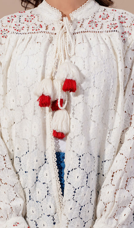white jacket close up