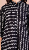 White Vine Block Print Midi Dress