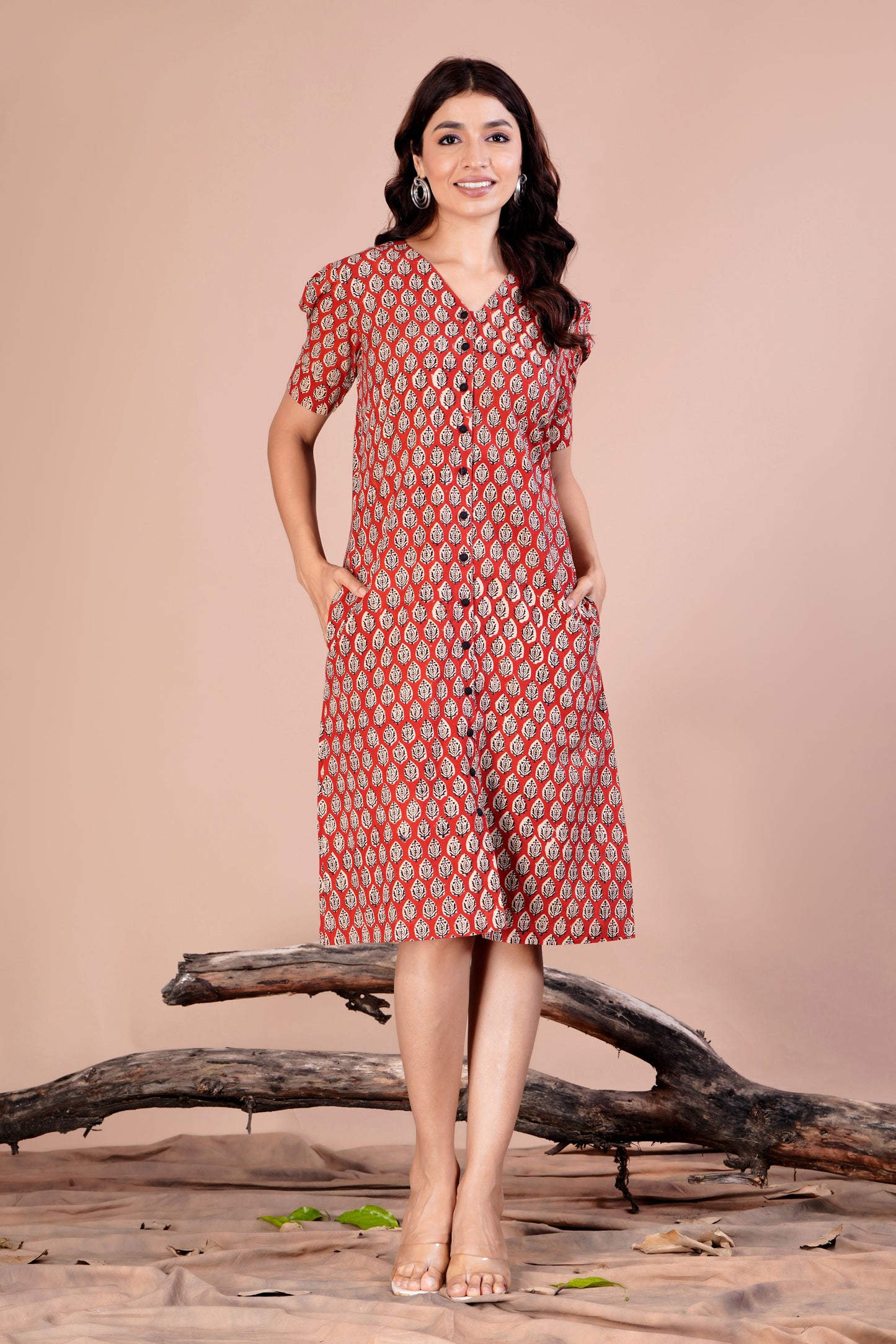 girl in red dress