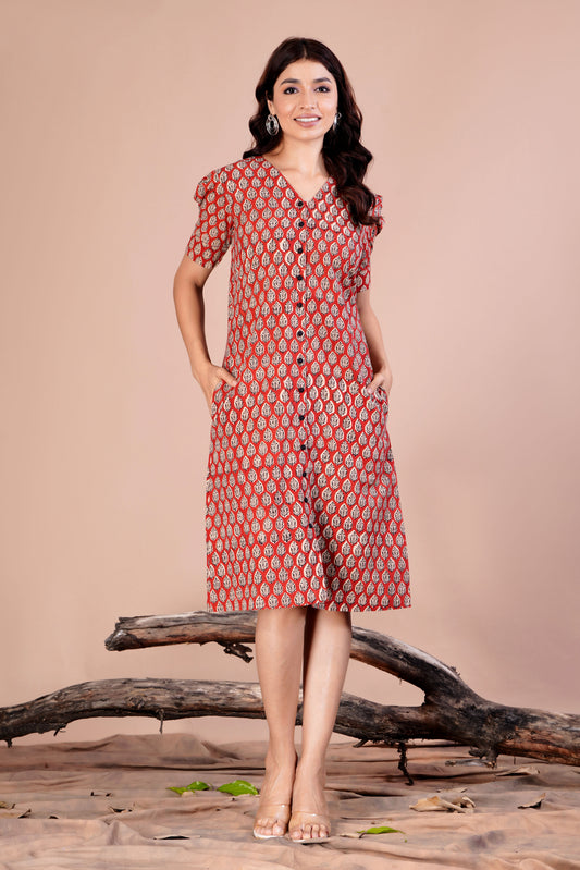 girl in red dress