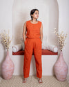 girl in orange coordset full view