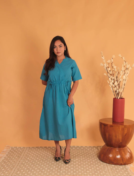 Aqua Ease Midi Dress - Mayin Clothing