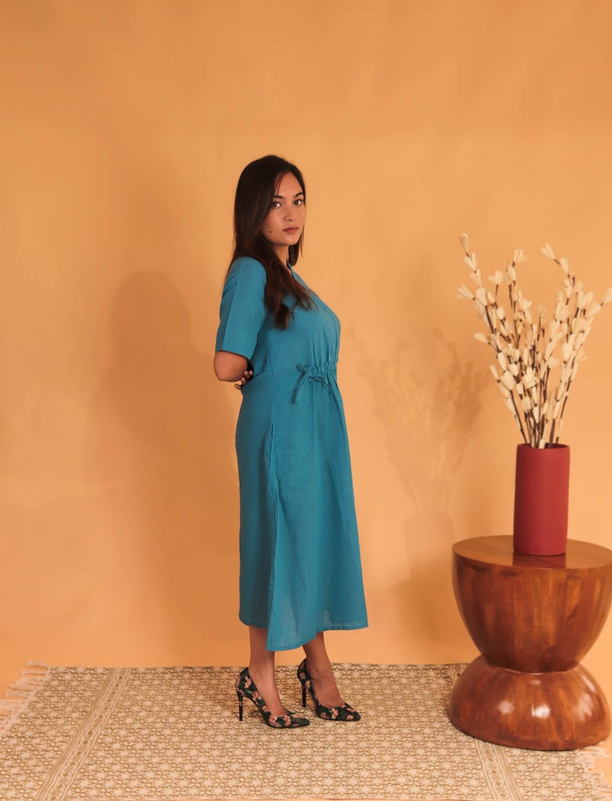 Aqua Ease Midi Dress - Mayin Clothing