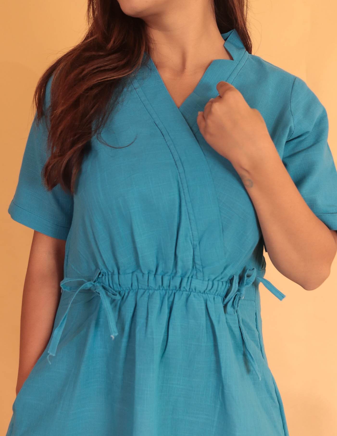 Aqua Ease Midi Dress - Mayin Clothing