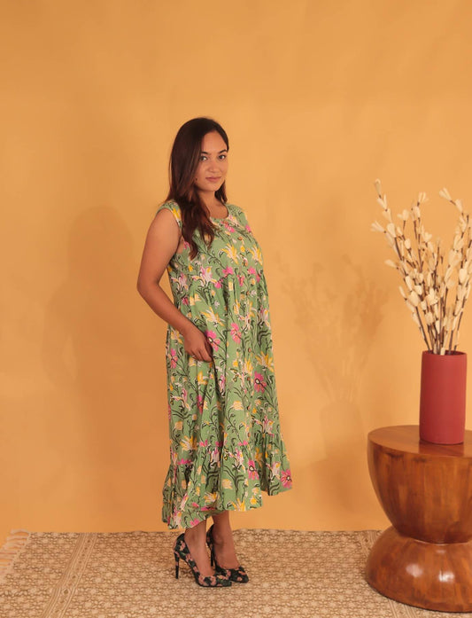 Garden Whispers Midi Dress - Mayin Clothing