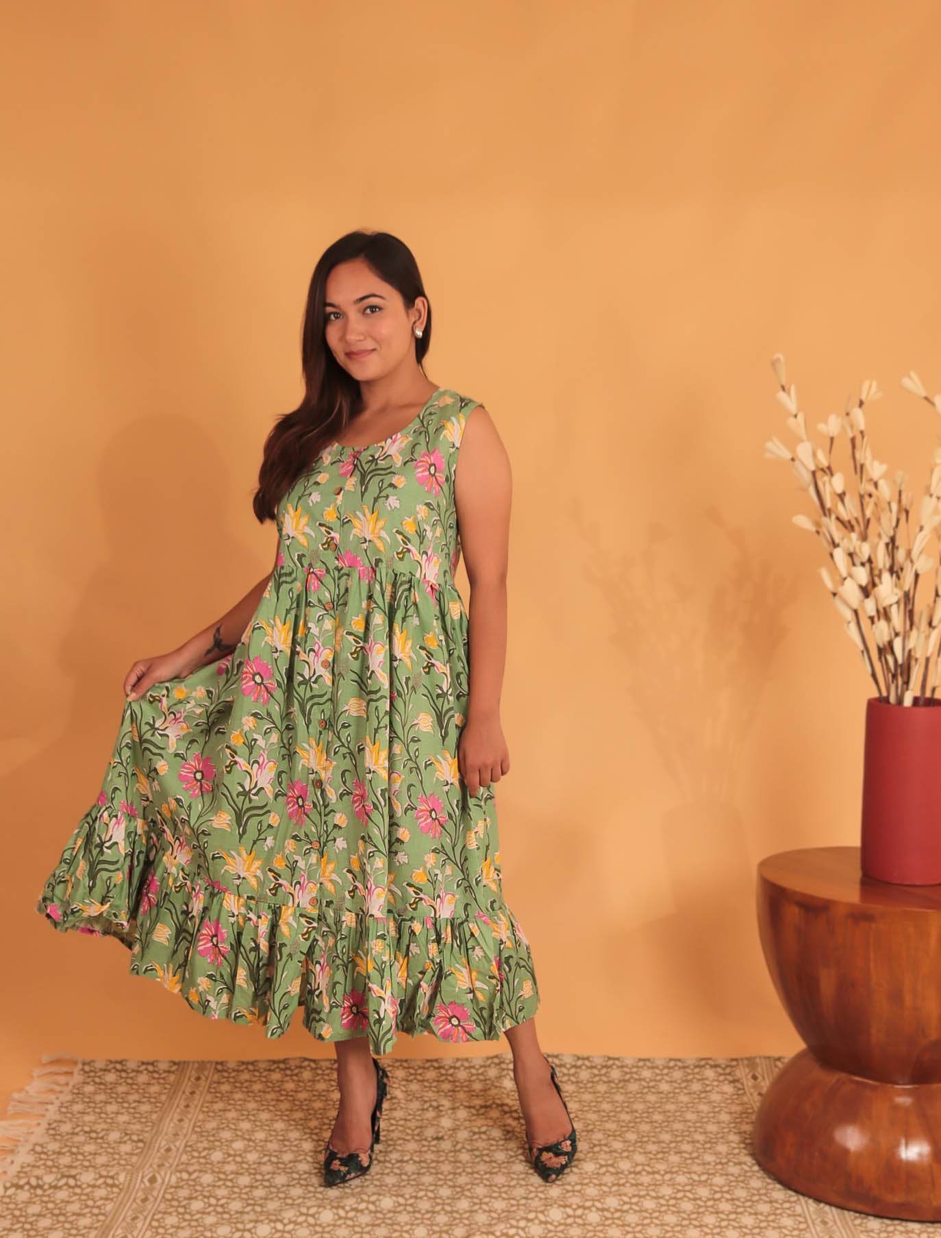 Garden Whispers Midi Dress - Mayin Clothing
