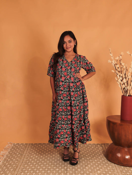 Girl standing in a dress