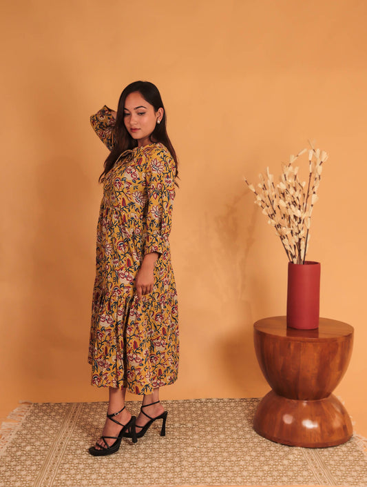 girl in a floral dress